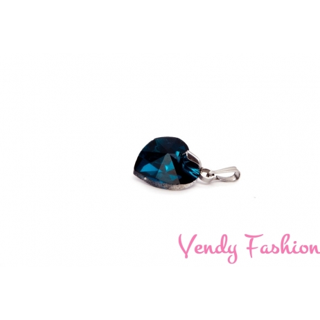 Ocelový náhrdelník se srdíčkem capri blue