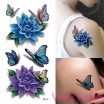 3D dočasné tetování Květy a motýlci